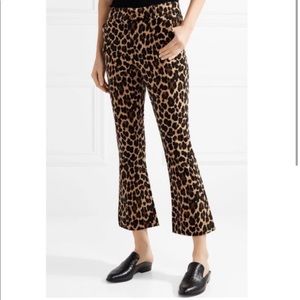 FRAME Leopard Print Cropped Velvet Pant Women's Size 10